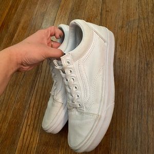 White Old Skool Vans